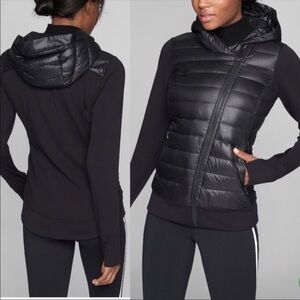Athleta Responsible Goose Down Hooded Puffer Vest Sweatshirt Jacket XS